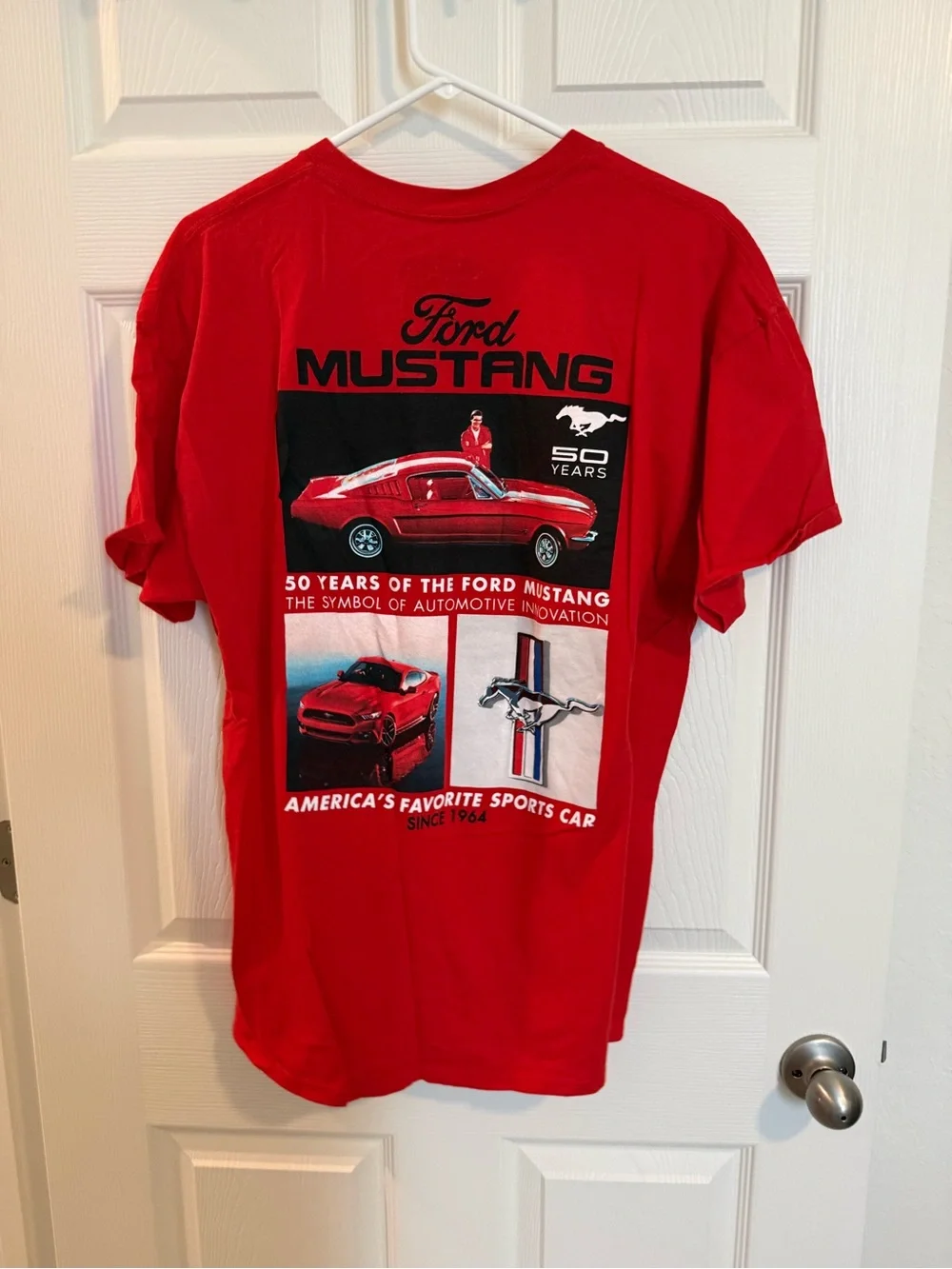 Ford Red Short-Sleeve Tee with Black Mustang Logo - Picture 3 of 3